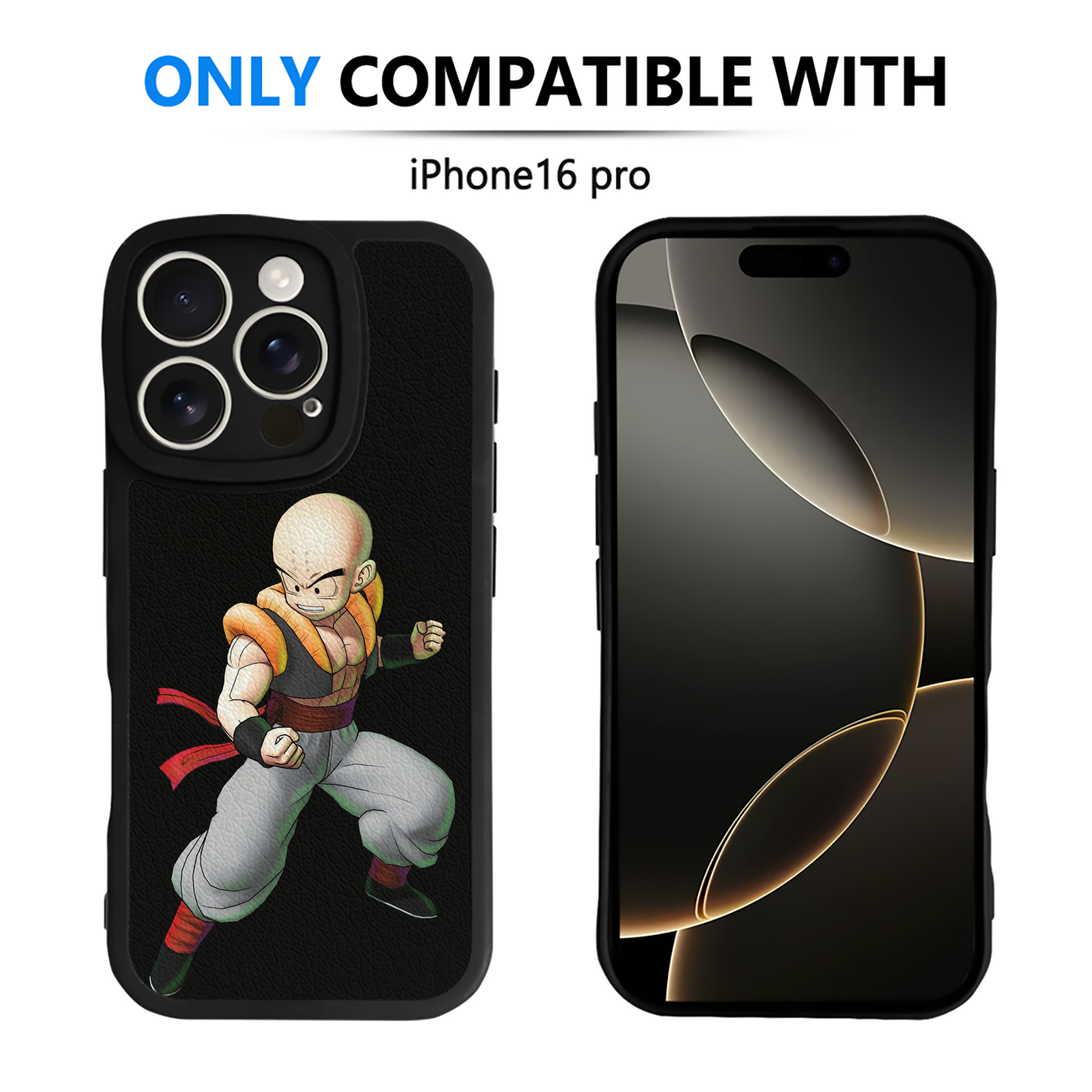 （画像用） ドラゴンボール クリリン DRAGON BALL krillin 【iPhone 16シリーズ対応】シリコンスマホケース（レザー調） 材質：シリコン